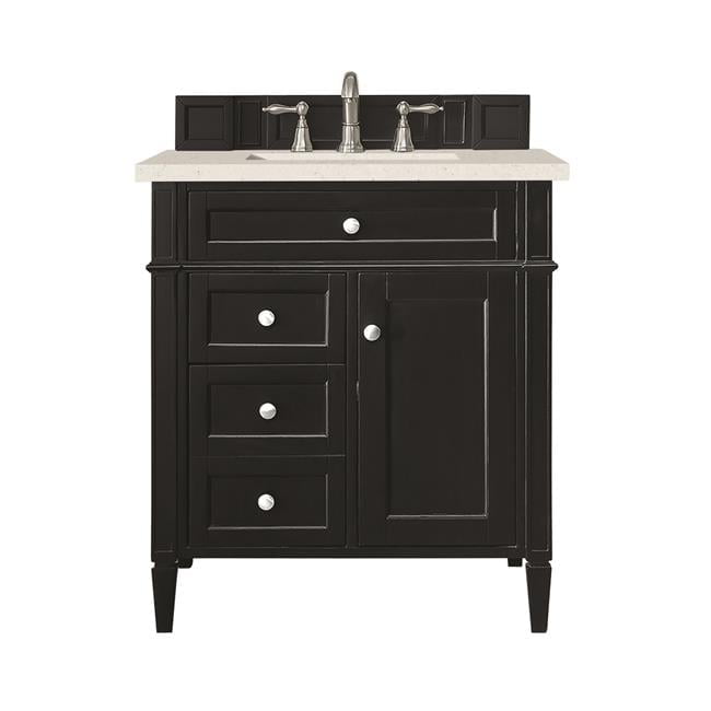 Brittany 30" Black Onyx Poplar Bathroom Vanity with Quartz Top