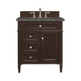 thumbnail image 1 of 30 in. Single Vanity, Burnished Mahogany with 3 cm Parisien Bleu Quartz Top, 1 of 1