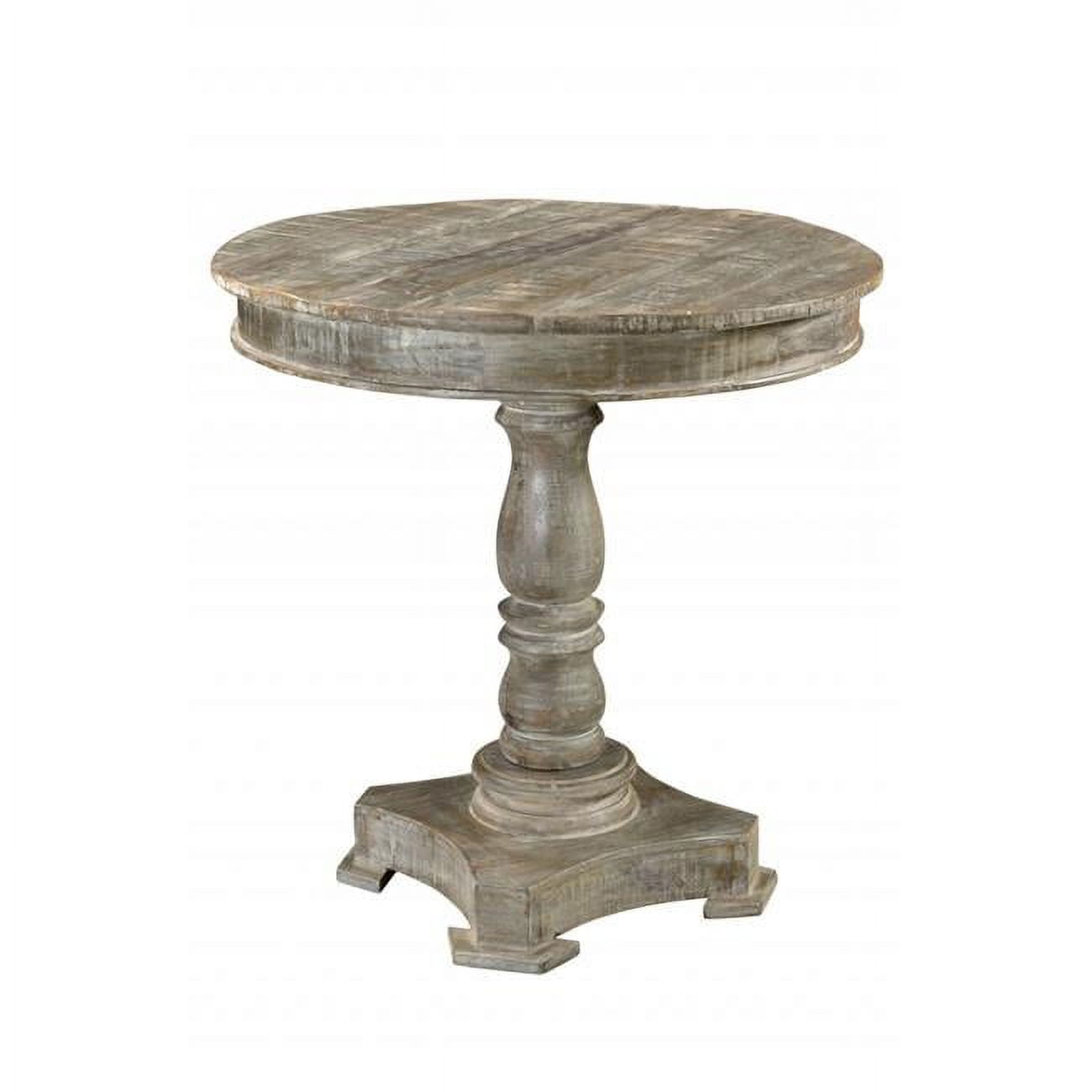 30 in. Solid Wood Round Bistro Dining Table, Gray & Wash Rustic
