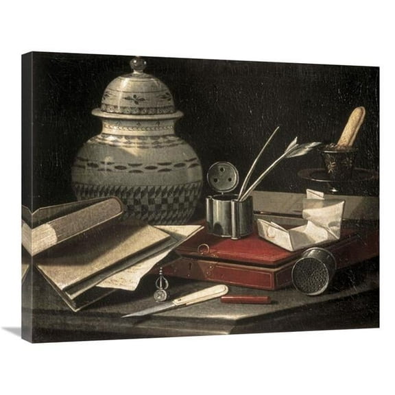 30 in. Still Life with Writing Accessories Art Print - Cristoforo Monari