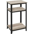 thumbnail image 1 of 30 in Tall End Table, 3-Tier Telephone Table with Strong Wooden Shelves, Small Side Table with Metal Frame for Living Room Office, Small Places, Gray, 1 of 9