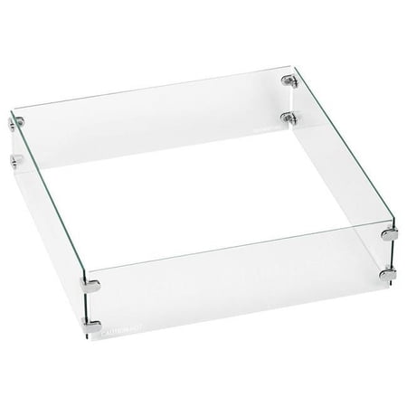30 in. Tempered Glass Flame Guard for Square Drop-In Fire Pit Pan