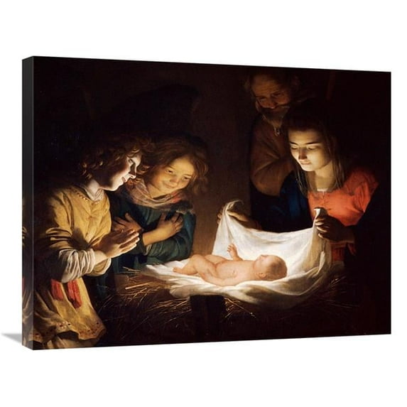 30 in. The Adoration Art Print - Gerrit Van Honthorst