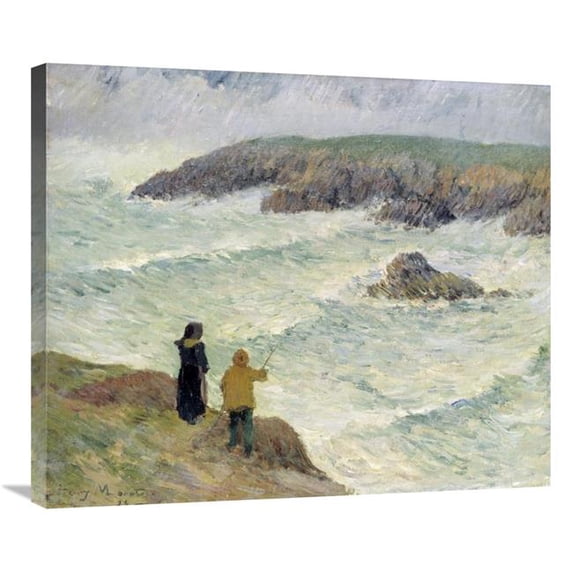 30 in. The Cliffs Near the Sea Art Print - Henry Moret