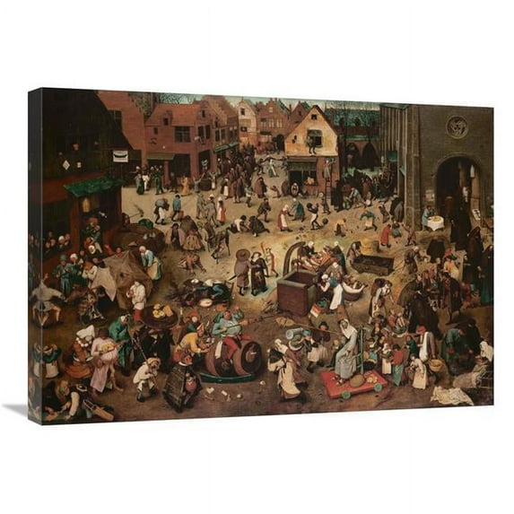 30 in. The Fight Between Carnival & Lent Art Print - Pieter Bruegel The Elder
