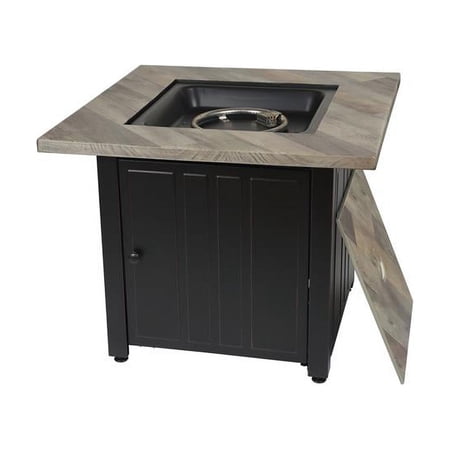 30 in. The Harper Square Gas Outdoor Fire Pit with Printed Cement Resin Mantel