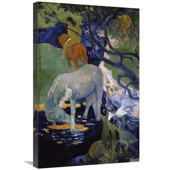30 in. The White Horse - Le Cheval Blanc Art Print - Paul Gauguin
