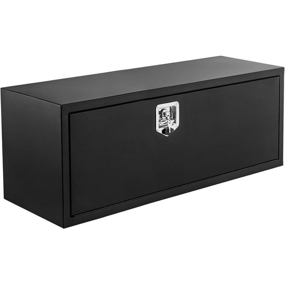 30 in Truck Tool Box Black Steel Storage Tool Box, 30 in x 18 in x 18 in, Tool Chest Organizer w/Lock and Keys For Pickup, Truck Bed, RV, Trailer