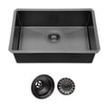 thumbnail image 1 of 30 in. Undermount Single Bowl 16-Gauge Gunmetal Black Stainless Steel Kitchen Sink with Black Drain Assembly, 1 of 9