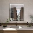 thumbnail image 1 of 30 in. W x 36 in. H Round Corner Rectangular Frameless Wall Mount LED Single Bathroom Vanity Mirror in Polished Crystal, 1 of 13