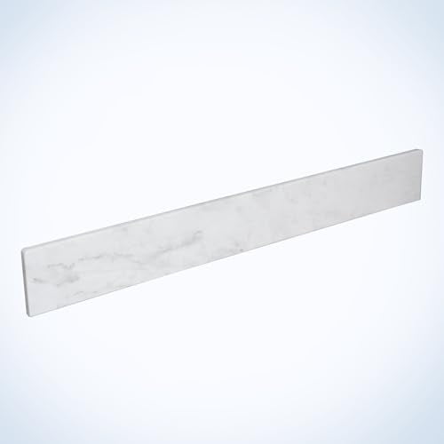 30 in. W x 4 in. H Engineered Stone Backsplash for Bathroom Vanity Sink Top in Carrara Marble White