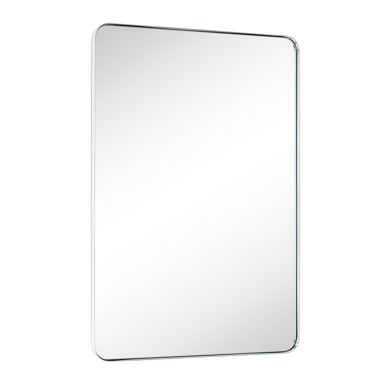 30 in. W x 40 in. H Rectangular Metal Framed Wall Bathroom Vanity Mirror in Black 30 in. W x 40 in. H Rectangular Metal Framed Wall Bathroom Vanity Mirror in Black
