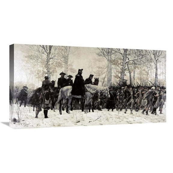 30 in. Washington Reviewing His Troops at Valley Forge, 1883 Art Print - William T. Trego
