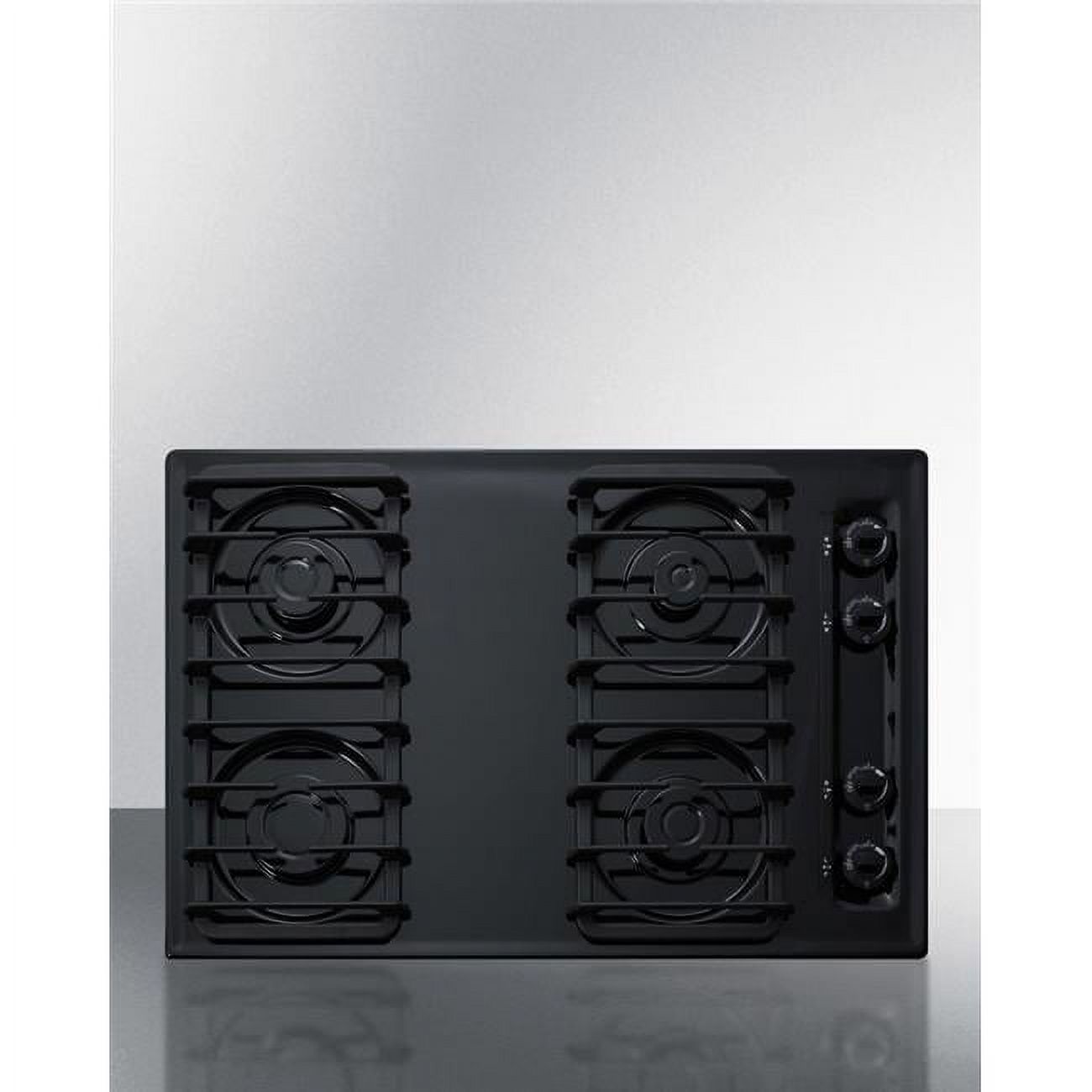 30 in. Wide 4-Burner Gas Cooktop, Black