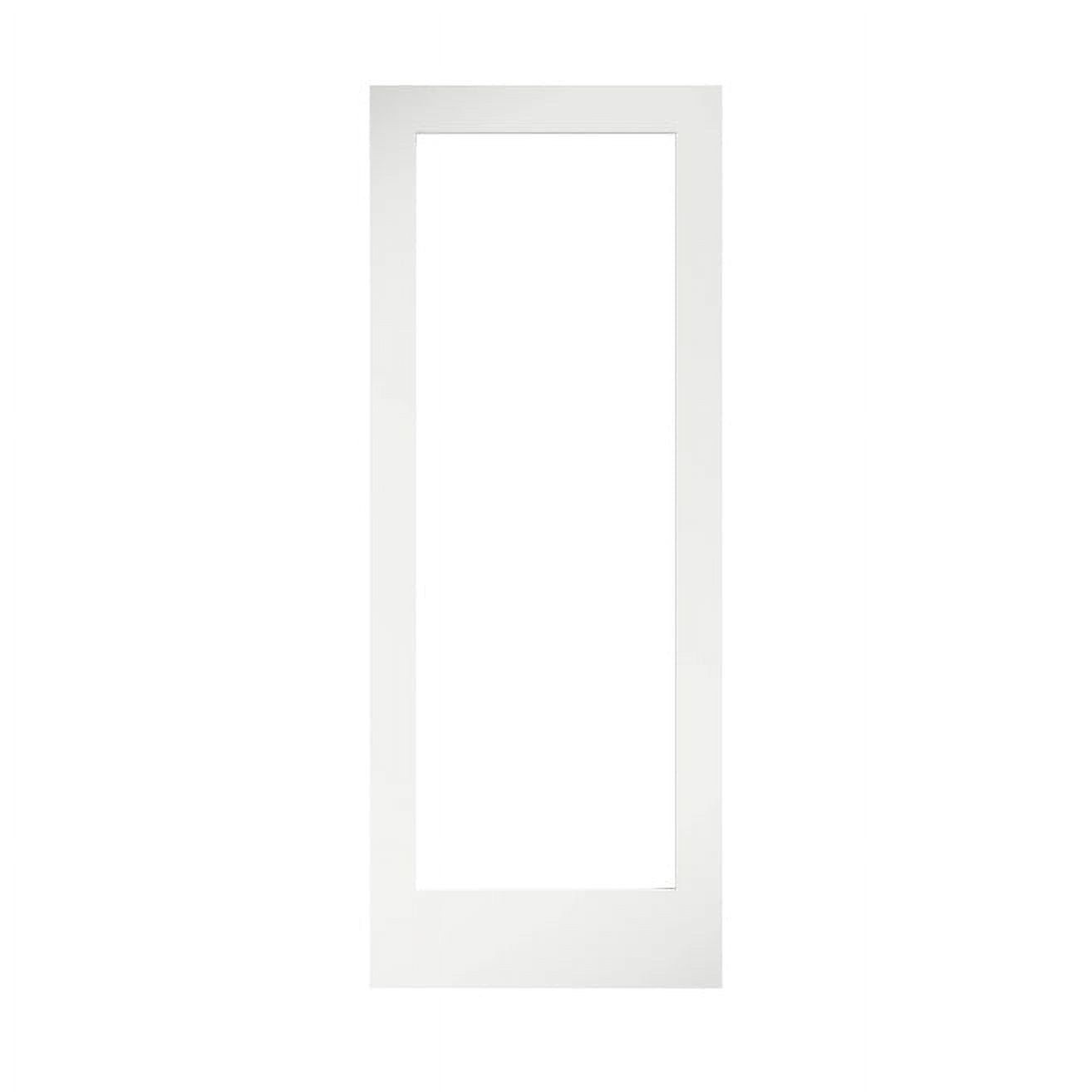 30" x 80" White Primed Pine Solid Core Interior Door with Clear Glass