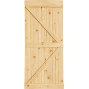 Kimberly Bay K-Bar Solid Pine Core Unfinished Interior Barn Door Slab DIY Kit