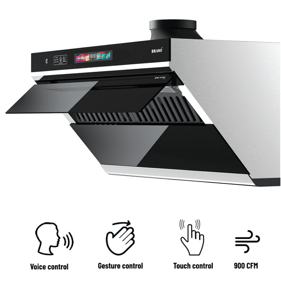 30 inch 900 CFM Convertible Under Cabinet Range Hood with  Charcoal Filter, Voice/Gesture/Touch Control