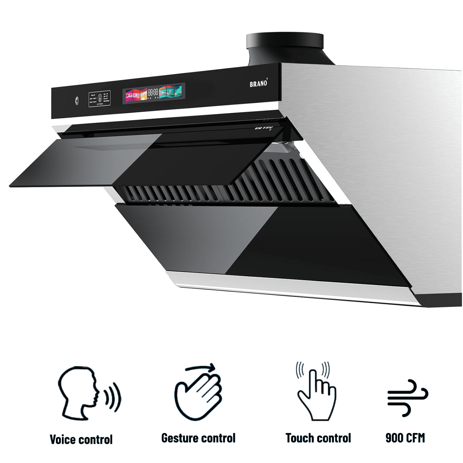 30 inch 900 CFM Convertible Under Cabinet Range Hood with  Charcoal Filter, Voice/Gesture/Touch Control