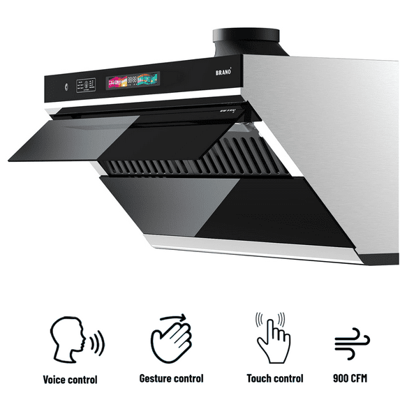 30 inch 900 CFM Convertible Under Cabinet Range Hood with Charcoal Filter, Voice/Gesture/Touch Control