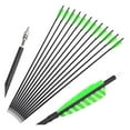 30 inch Archery Carbon Arrows Hunting Arrows with 4" Camo Fletching 100