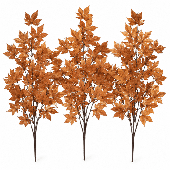 30 inch Artificial Maple Leaves Branch Fake Maple Shrubs Faux Fall Branches for Home Floral Arrangement Autumn Festival Thanksgiving Fall Leaf Decor