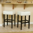 thumbnail image 1 of 30-inch Backless ivory Faux Leather Counter Stool (Set of 2), 1 of 7
