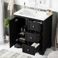thumbnail image 1 of 30-inch Bathroom Vanity - Black Ceramic Sink With Overflow 3 Drawers And Adjustable Shelf Construction & Style Basin Ample Storage Space Elegant Design, 1 of 7