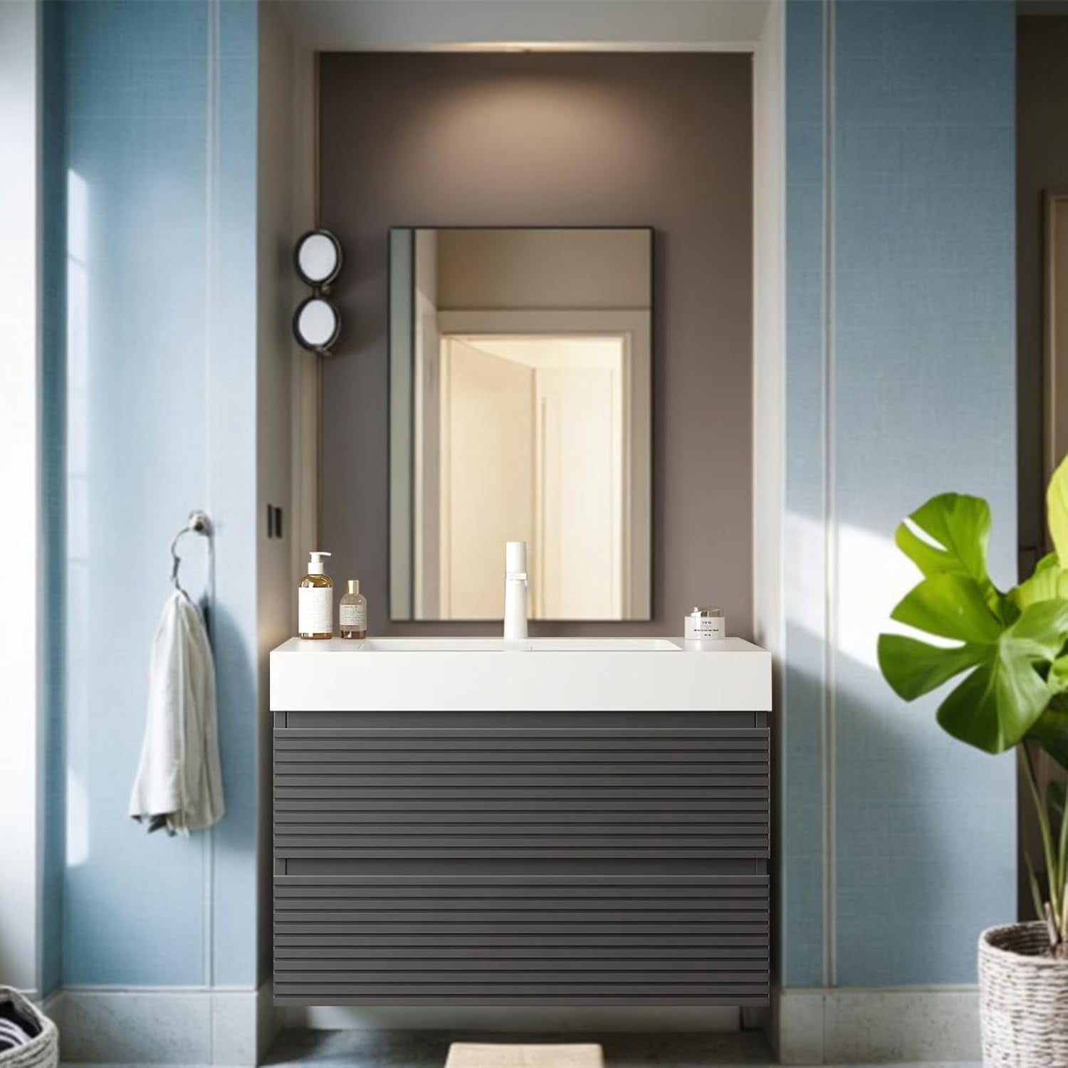 30 inch Bathroom Vanity with Sink, Floating Bathroom Vanity with ...