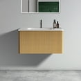 thumbnail image 1 of 30 inch Bathroom Vanity with Sink, Wall Mounted Floating Bathroom Vanities with Storage Drawers Vanity & Sink Combo, Bathroom Storage Combo Cabinet for Small Space, Bathroom, White+Oak, 1 of 9