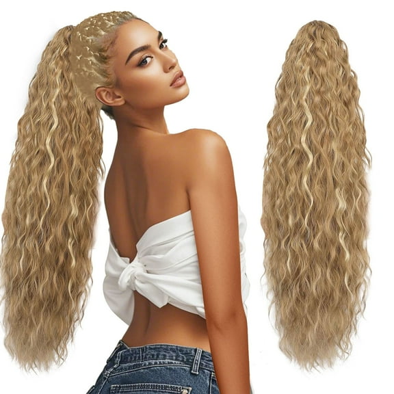 30 inch Claw Long Wavy Ponytail Extension Pony Tail Clip in Hair Extensions for Women Synthetic Hairpiece