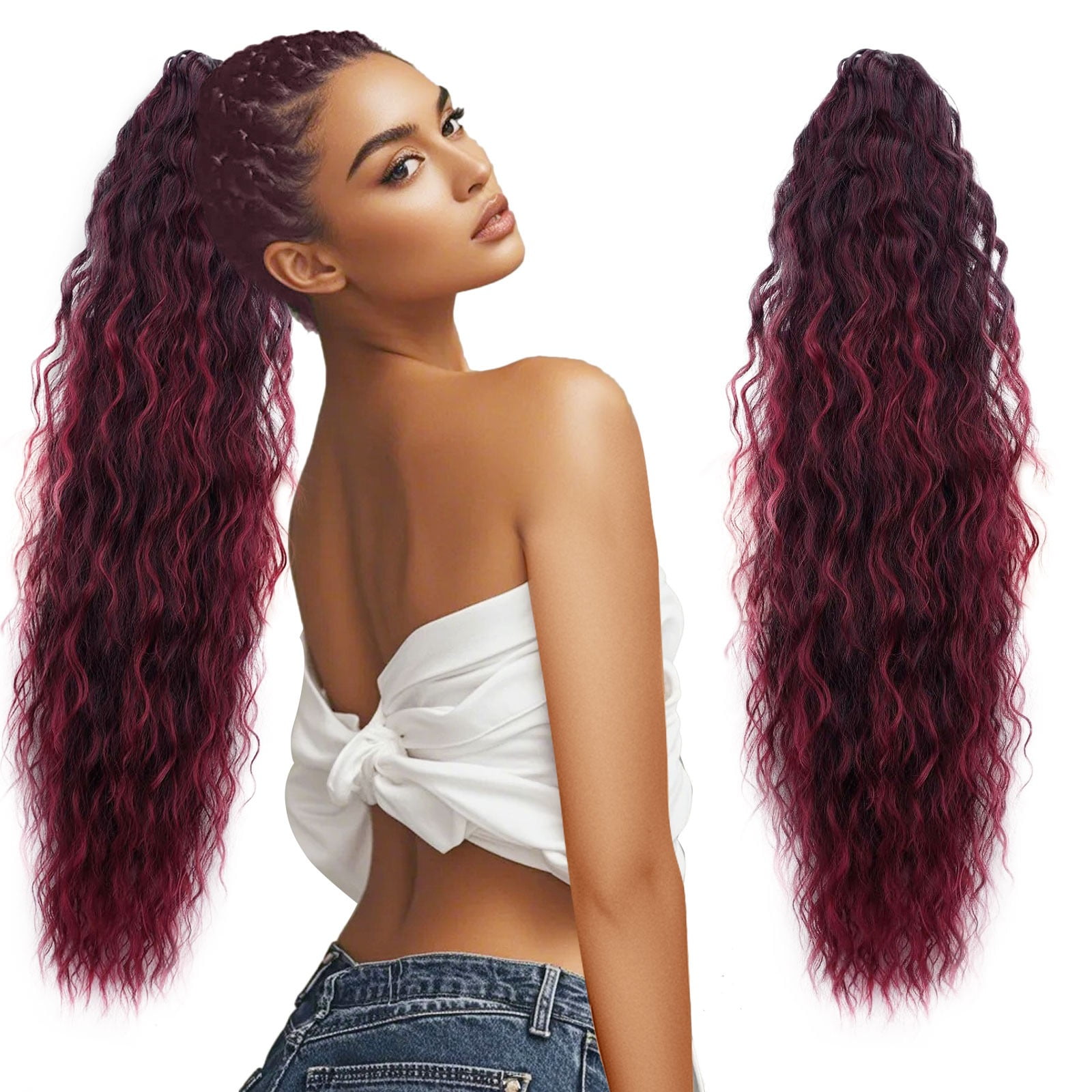 30 inch Claw Long Wavy Ponytail Extension Pony Tail Clip in  display picture 1