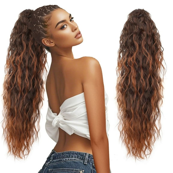 30 inch Claw Long Wavy Ponytail Extension Pony Tail Clip in Hair Extensions for Women Synthetic Hairpiece