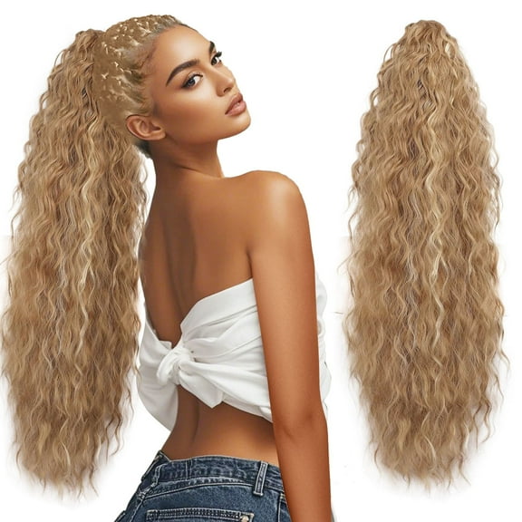 30 inch Claw Long Wavy Ponytail Extension Pony Tail Clip in Hair Extensions for Women Synthetic Hairpiece