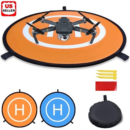 LINKPAL 30-Inch Waterproof Drone Landing Pad, Double-Sided for RC Drones, DJI Spark, Mavic Pro, Phantom