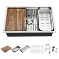 thumbnail image 1 of 30-inch Drop In Stainless Steel Kitchen Sink Workstation Kitchen Sink With FAUCET Grid cutting board colander drying rack and Strainer, 1 of 11