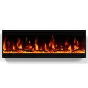 cooboom 30 Electric Fireplace, 4.3" Ultra-Thin Electric Fireplace, Narrow Frame, Wall Mounted and Recessed Design, Remote Control