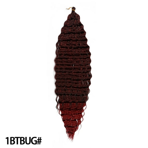 30-inch European and American Crochet Hair, Deep Wave, Long Curls, Dreadlocks, Braids, Black Wig, Synthetic Crochet Hair