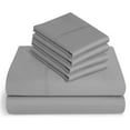 thumbnail image 1 of 30-inch Extra Deep Pockets - Pure Giza Cotton Full Size, Silver Grey Color Bedsheet Set - 600-Thread-Count, 6-PC [1 flat sheet, 1 fitted sheet, 2 pillowcases], 1 of 7