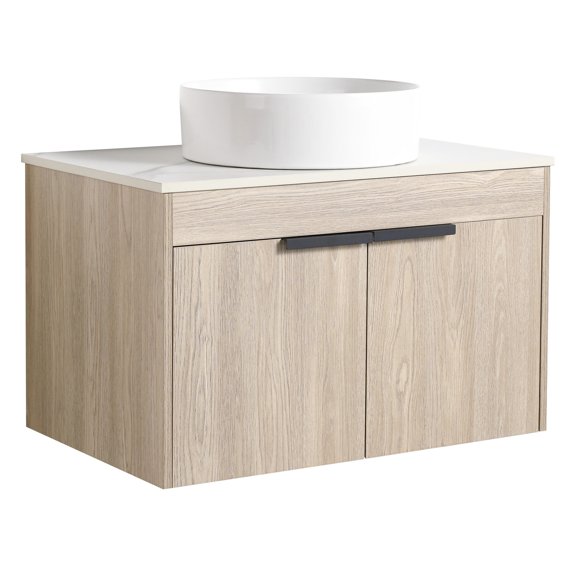 30 inch Floating Bathroom Vanity, Wall Mounted for Simplicity / Sufficient Storage in Bathroom