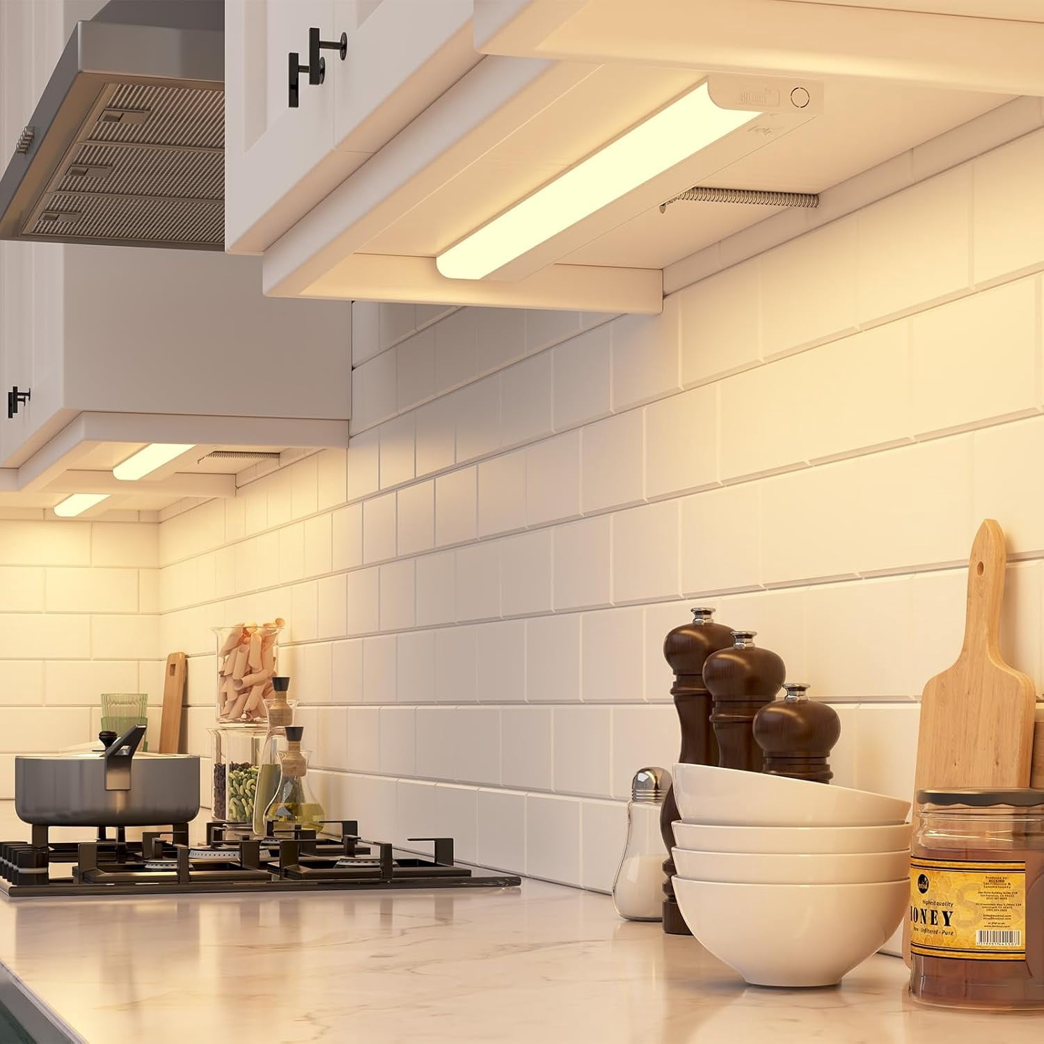 30-inch Hardwired Only LED Under Cabinet Lighting, Soft White(3000K), Dimmable, Matte White Finished, ETL Listed