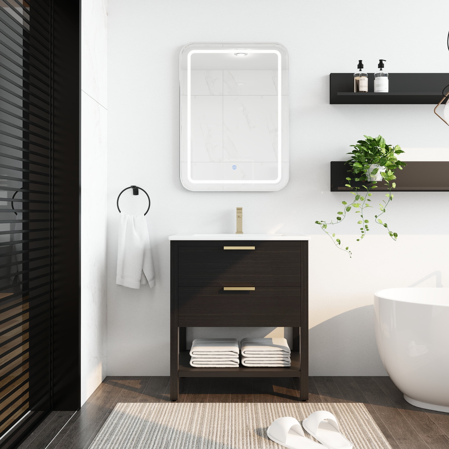 30-inch Modern Bathroom Vanity+4 Legs Design"-"Bathroom Layout+Firm ...