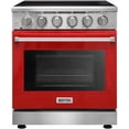 thumbnail image 1 of Kostch 30in. Freestanding Electric Range in Stainless Steel with 4.55 Cu. ft. Convection Oven and 5 Burners Cooktop, Red Door, 1 of 8