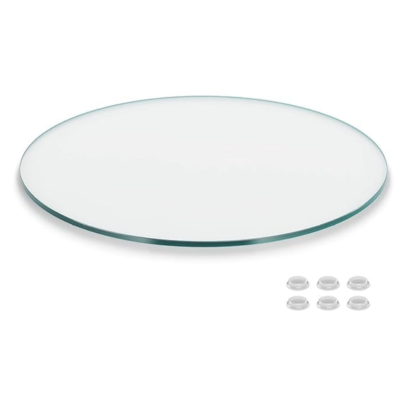 30 inch Round Glass Table Top - Clear Tempered Glass Surface Protector - Safe Flat Polished Edge - Coffee, Dining and End Table