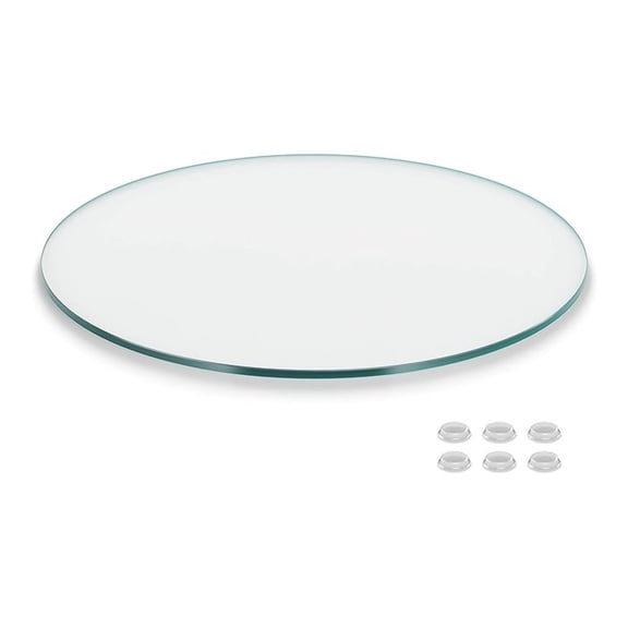30 inch Round Glass Table Top - Clear Tempered Glass Surface Protector - Safe Flat Polished Edge - Coffee, Dining and End Table