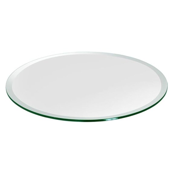30 inch Round Glass Table Top - Tempered - 3/8" Thick Glass Surface, Safe Beveled Edge, Multipurpose for Dining Table, Patio, Coffee and End Table