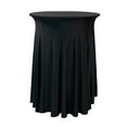 thumbnail image 1 of 30 inch Round Highboy Cocktail Wavy Draping Spandex Table Cover Black, 1 of 3
