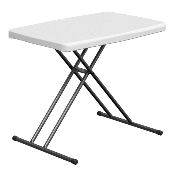 30 inch Small Camping Personal Folding Table,Heavy Duty Utility Table, Adjustable Height for Picnic, Party, Camping, White