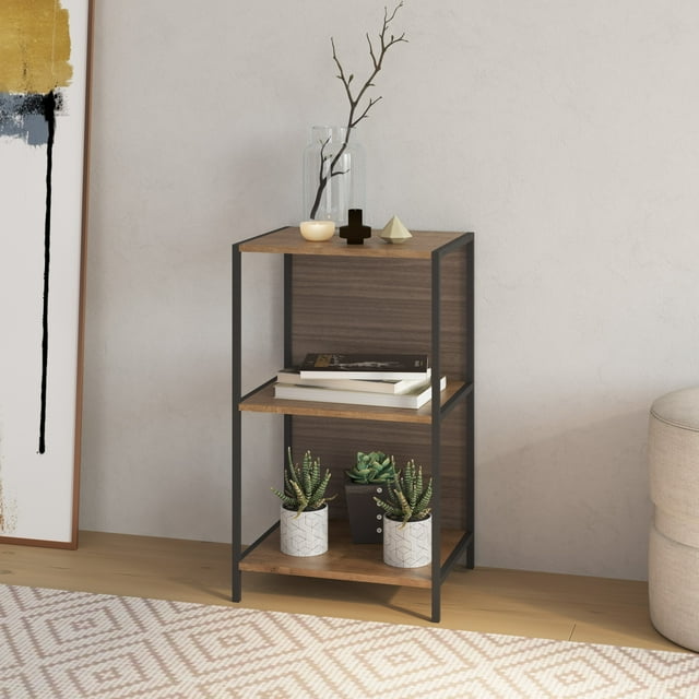 30-inch Tall End Table | 3-Tier Side Table with Storage Shelves | Small ...