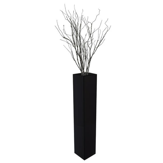 30 inch Tall Rectangular Wooden Modern Floor Vase - Sleek Contemporary Decor Accent for Living Room, Bedroom, Hallway and Entryway - Handcrafted Decorative Display Piece with Elegant Design