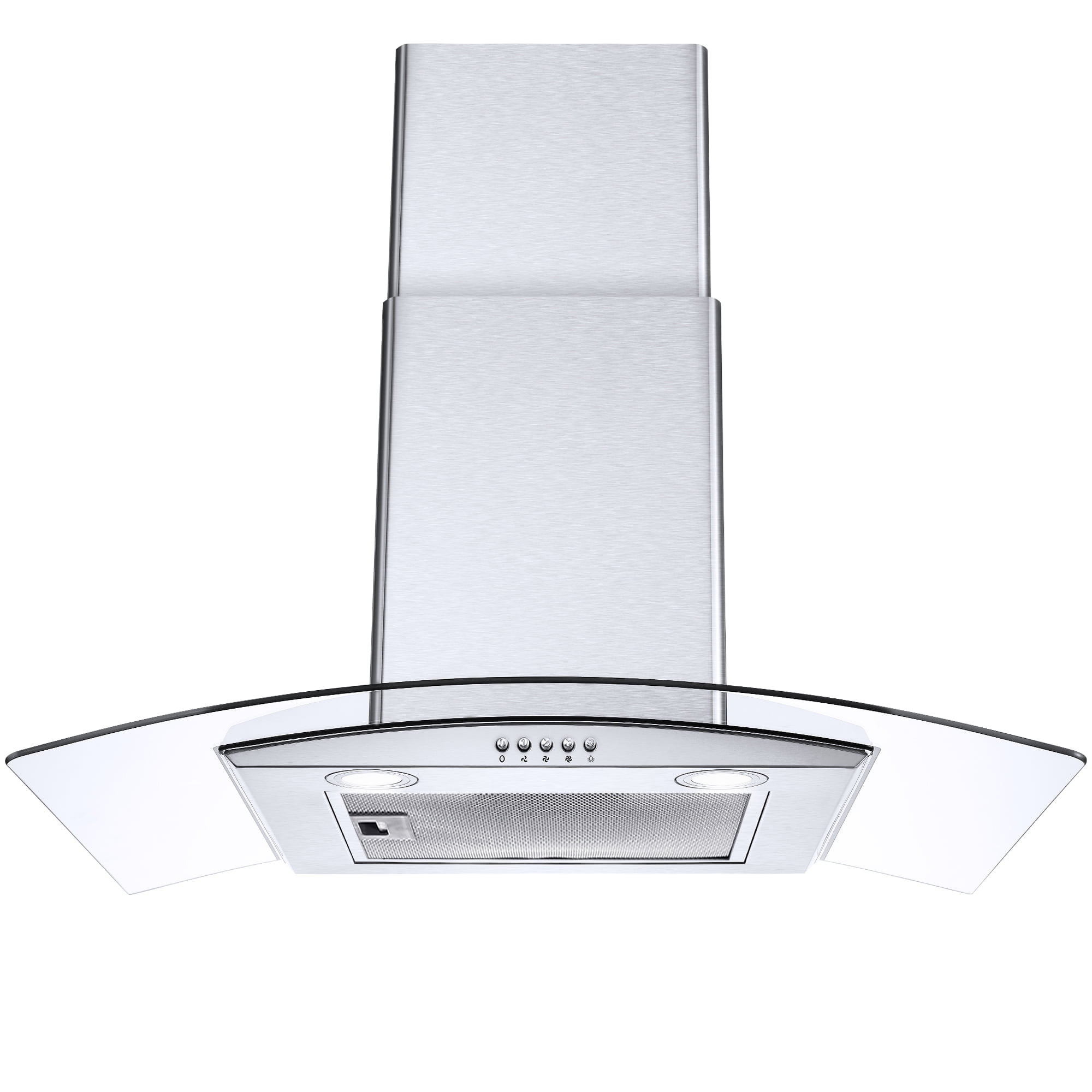30 inch Tieasy Wall Mount Range Hood Kitchen Vent Hood 450CFM Tempered Glass 3-Speed